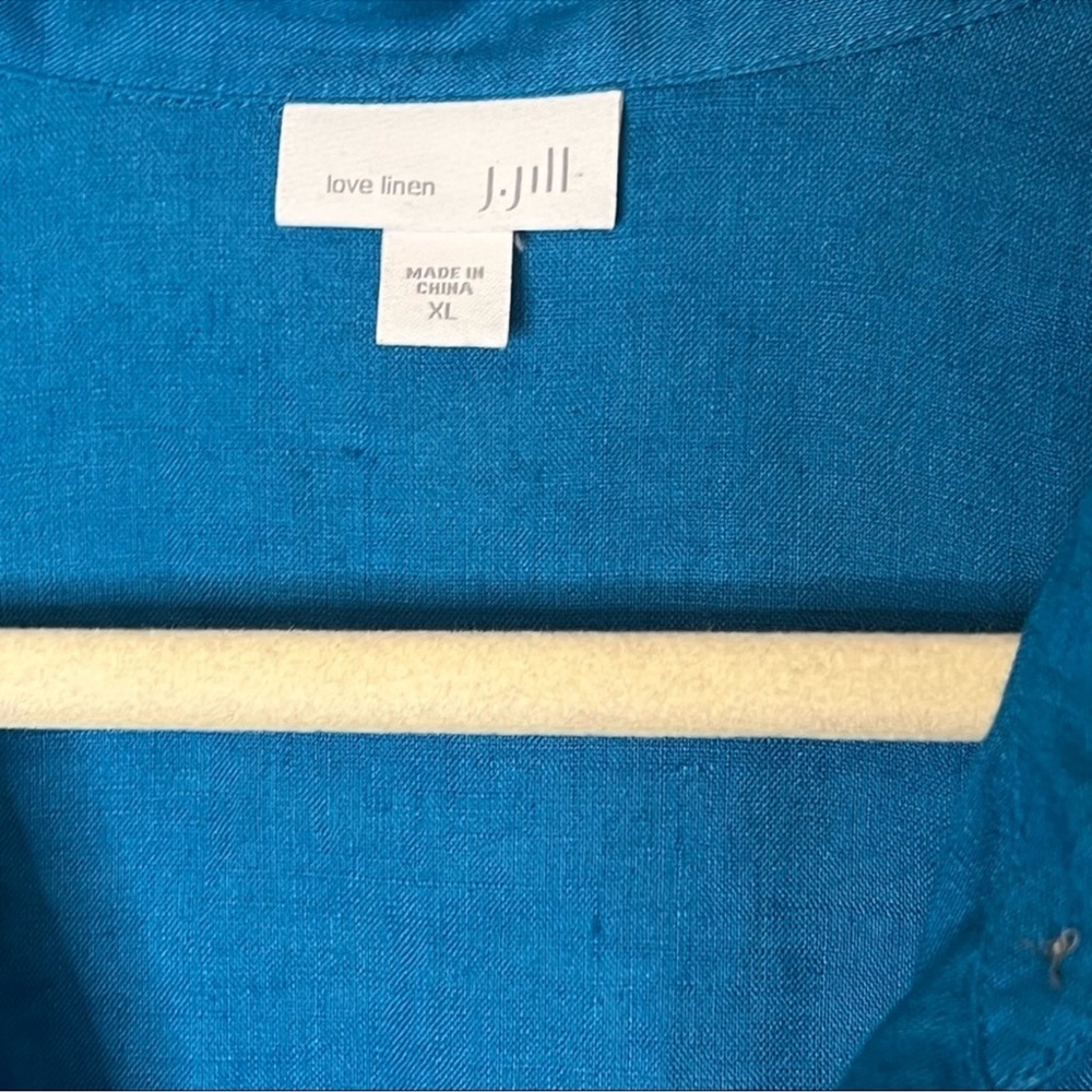 J. Jill Blue Button Down Tunic with Polo Collar linen - Picture 5 of 5